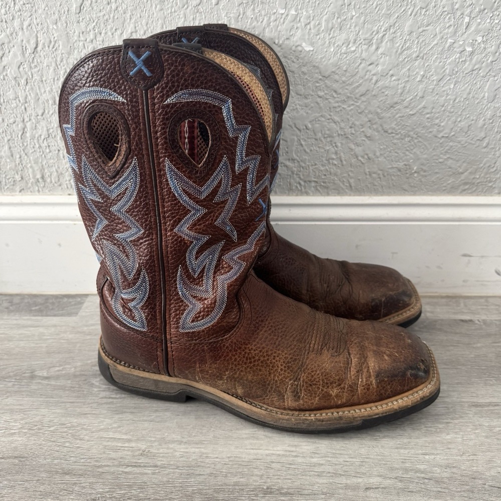Twisted X Steel Toe Work Boot Brown Mens Size 11.5EE Cowboy Western Pull On Boot